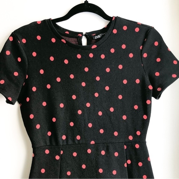 Polka Dot Midi Dress in Red and Black - Picture 2 of 10